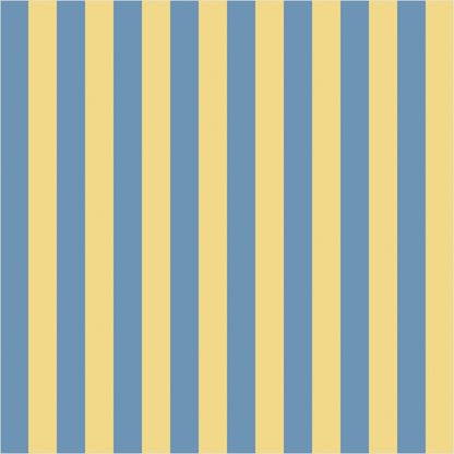 Soft Denim & Pale Yellow thin stripe wallpaper, true-scale 62 cm swatch