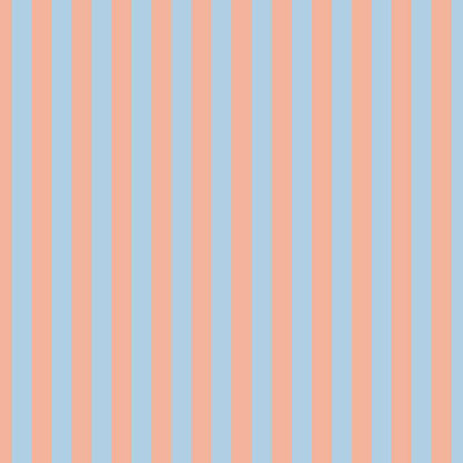 Thin Stripe Wallpaper in Soft Peach & Sky Blue – fine, narrow stripes on a sky blue ground