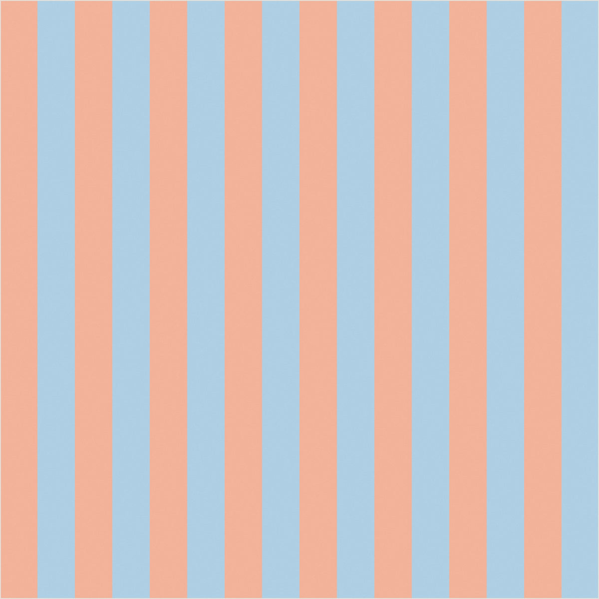Soft Peach & Sky Blue thin stripe wallpaper, true-scale 62 cm swatch