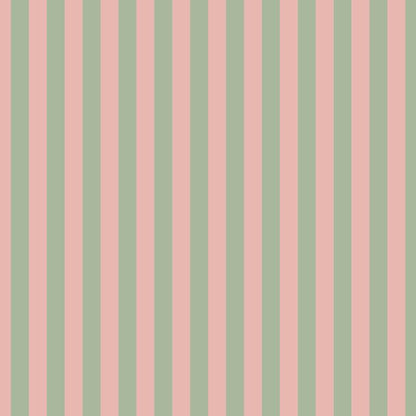 Thin Stripe Wallpaper in Warm Blush & Soft Sage – fine, narrow stripes on a soft sage ground
