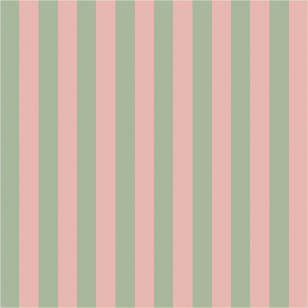 Warm Blush & Soft Sage thin stripe wallpaper, true-scale 62 cm swatch