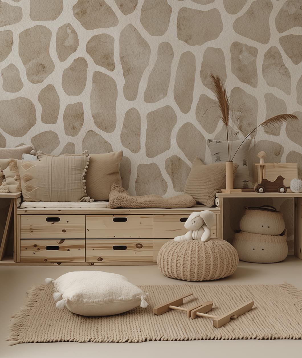 Watercolor Giraffe-PAMPA Wallcoverings