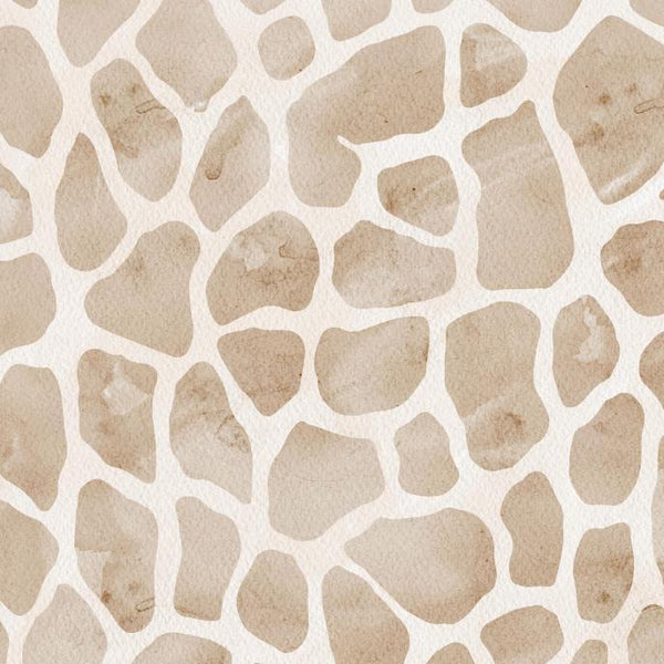 Watercolor Giraffe nursery wallpaper sample, close-up of giraffe pattern