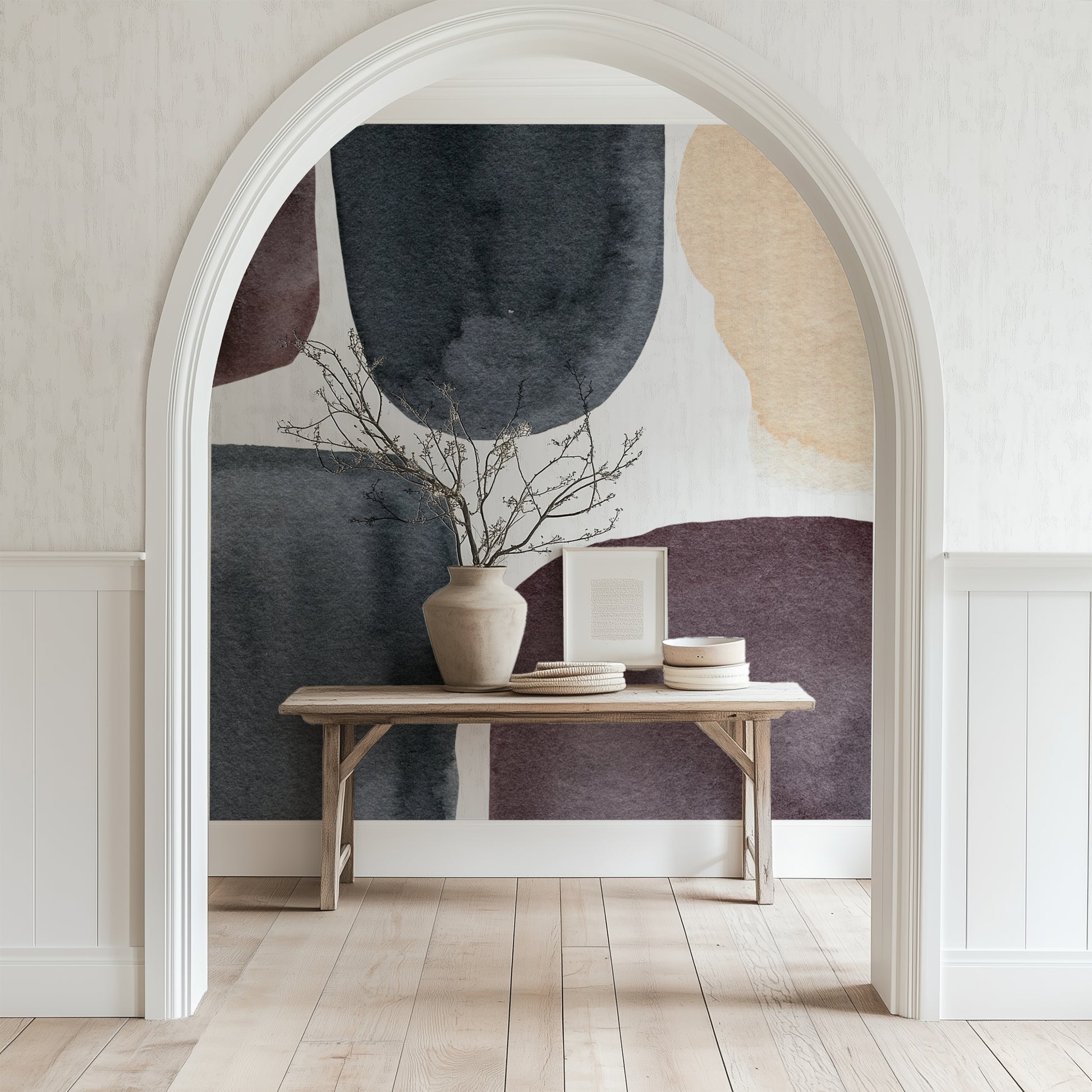 Watercolor Modern Shapes-PAMPA Wallcoverings