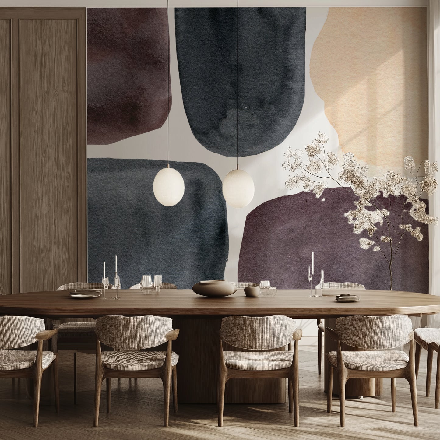 Watercolor Modern Shapes-PAMPA Wallcoverings
