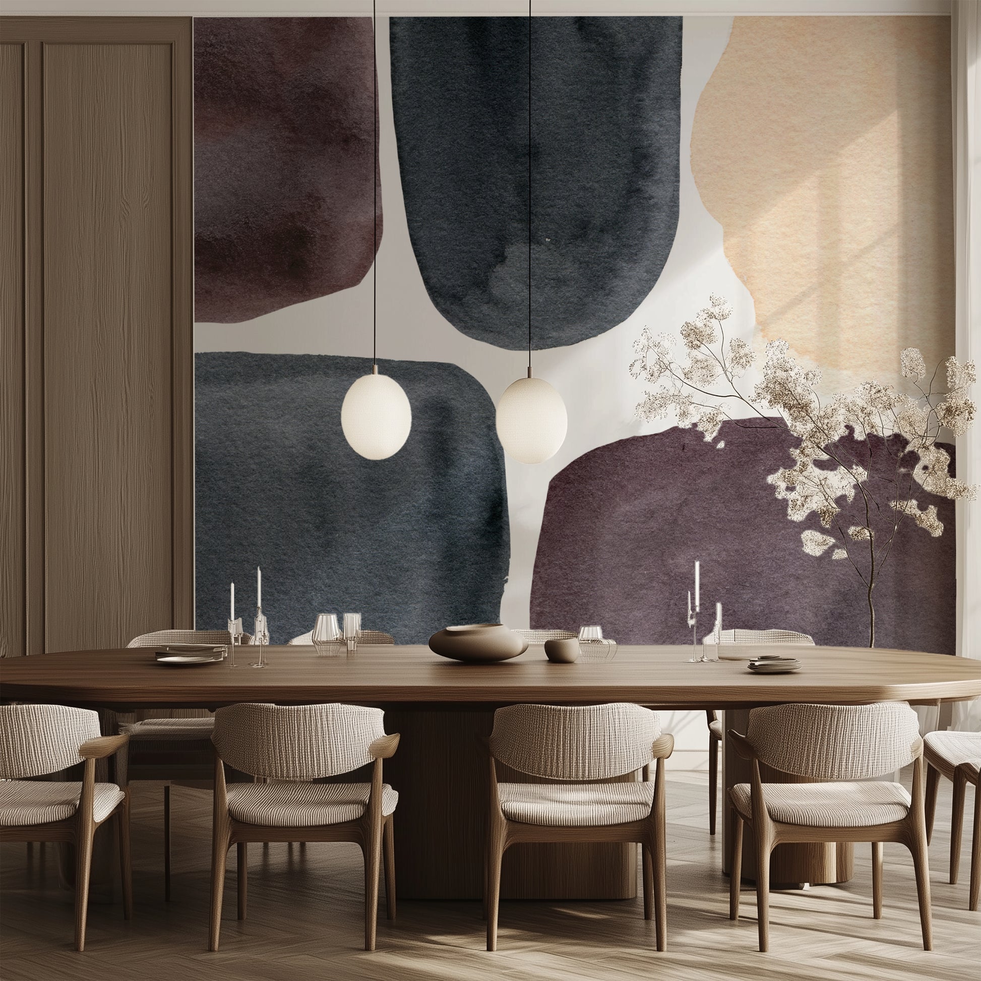 Watercolor Modern Shapes-PAMPA Wallcoverings