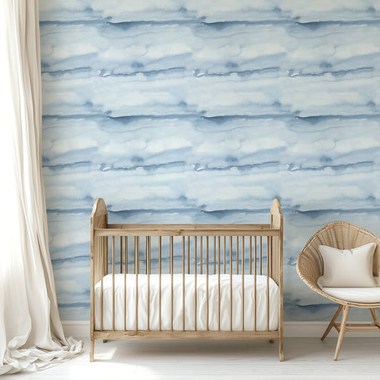 Watercolor Rainbows colorful kids wallpaper with painted rainbows in a nursery