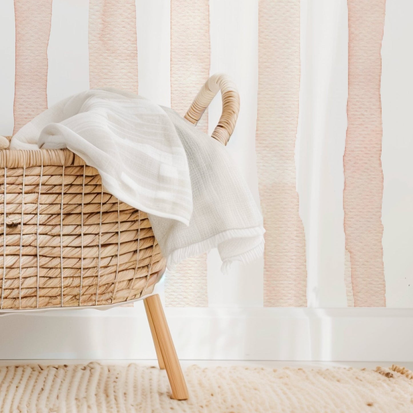 Watercolor Stripes - Pink-PAMPA Wallcoverings