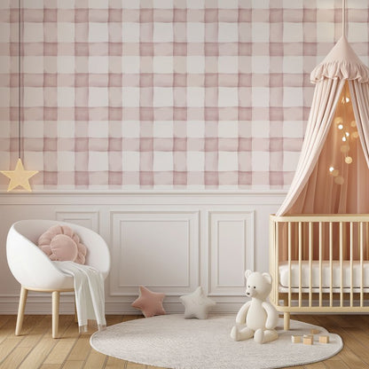 Watercolor Checked Pattern Blush