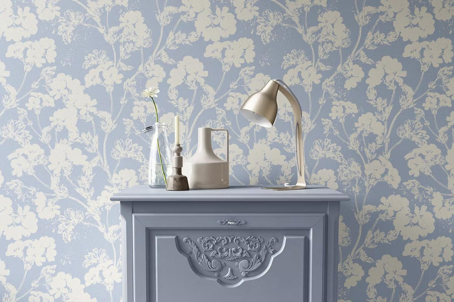 White Blooming Flowers-PAMPA Wallcoverings