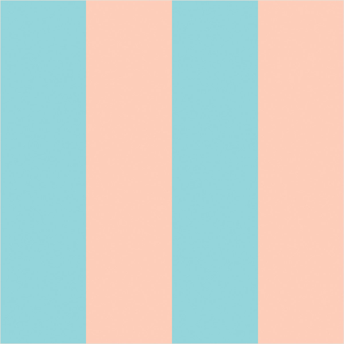 Aqua & Peach – Wide Stripe Wallpaper - true-scale 62 cm swatch