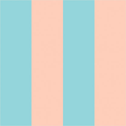 Aqua & Peach – Wide Stripe Wallpaper - true-scale 62 cm swatch