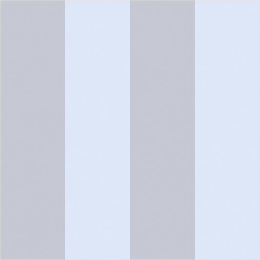 Dove Grey & Powder Blue – Wide Stripe Wallpaper - true-scale 62 cm swatch