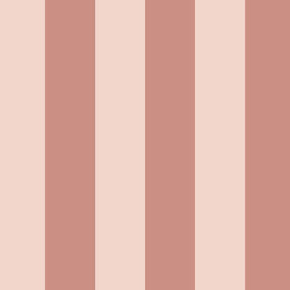 Wide Stripe Wallpaper in Dusty Rose & Apricot Blush – graphic, wide stripes on an apricot blush ground