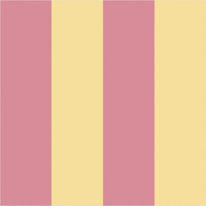 Dusty Rose & Buttercream wide stripe wallpaper, true-scale 62 cm swatch