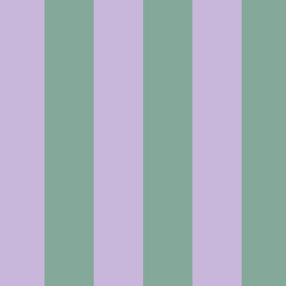 Wide Stripe Wallpaper in Eucalyptus & Soft Lilac – graphic, wide stripes on a soft lilac ground