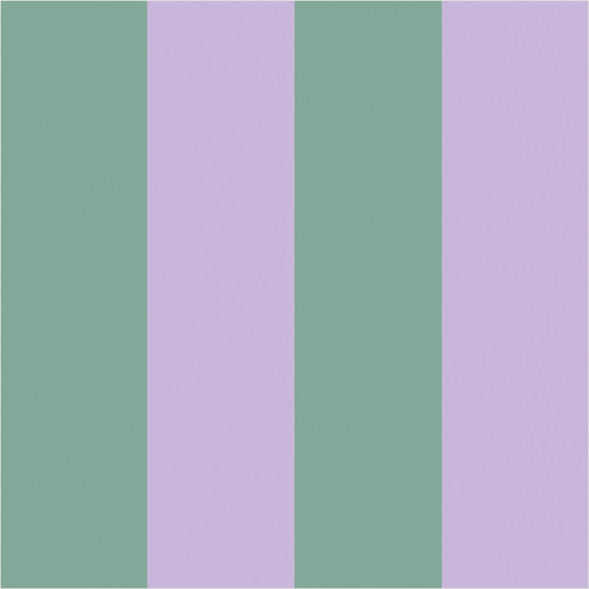 Eucalyptus & Soft Lilac wide stripe wallpaper, true-scale 62 cm swatch