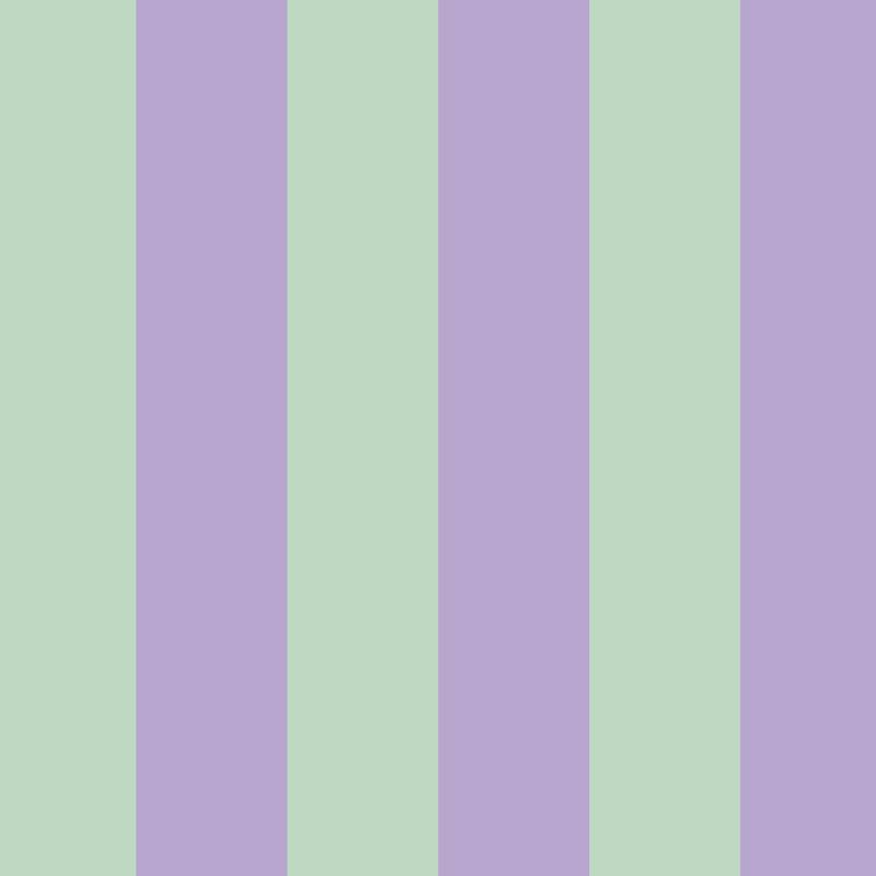Wide Stripe Wallpaper in Lavender Mist & Mint – graphic, wide stripes on a mint ground