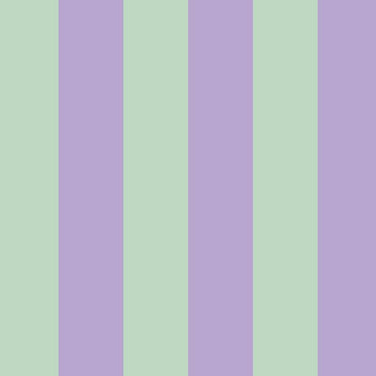 Wide Stripe Wallpaper in Lavender Mist & Mint – graphic, wide stripes on a mint ground
