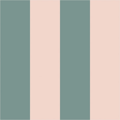 Sage Grey & Apricot Blush – Wide Stripe Wallpaper - true-scale 62 cm swatch