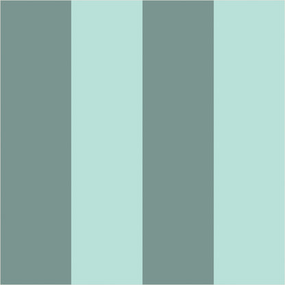Sage Grey & Sea Mint – Wide Stripe Wallpaper - true-scale 62 cm swatch