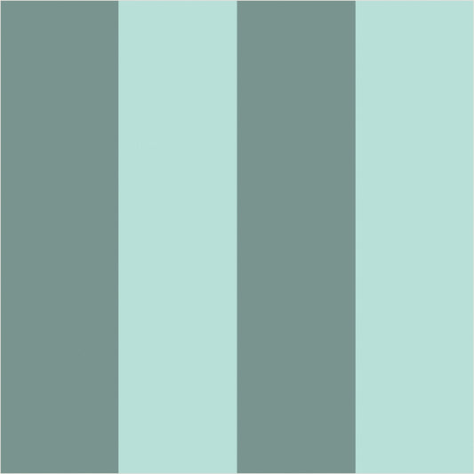 Sage Grey & Sea Mint – Wide Stripe Wallpaper - true-scale 62 cm swatch