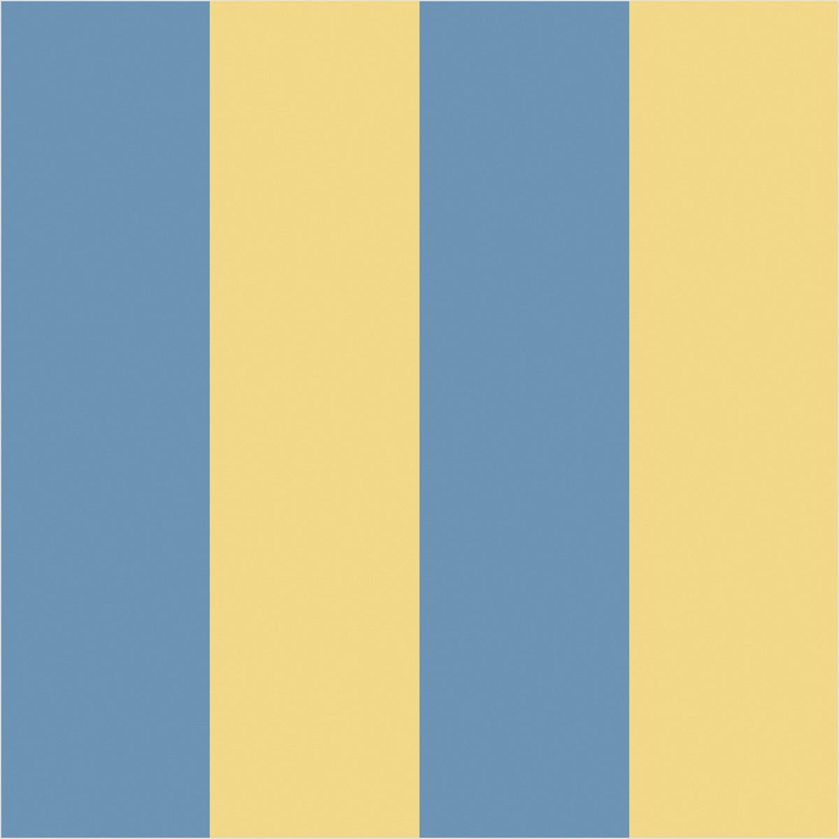 Soft Denim & Pale Yellow wide stripe wallpaper, true-scale 62 cm swatch