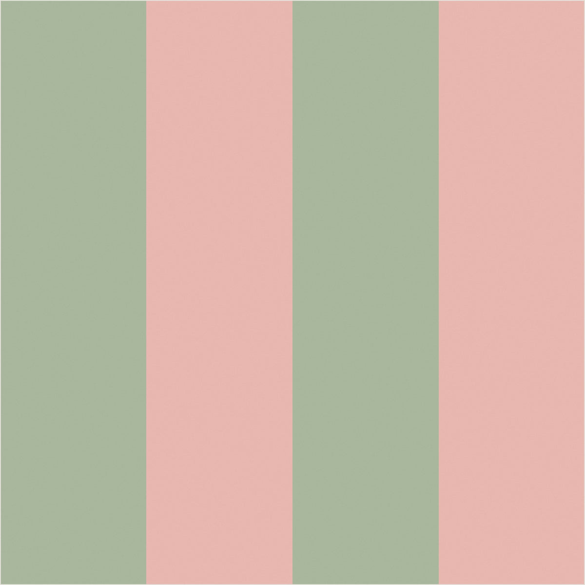 Warm Blush & Soft Sage wide stripe wallpaper, true-scale 62 cm swatch