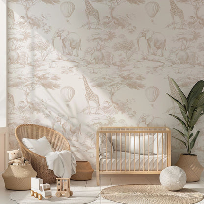 Wild Safari Pattern Soft Beige